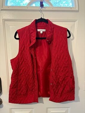 croft & barrow Red Quilted Sleeveless Vest